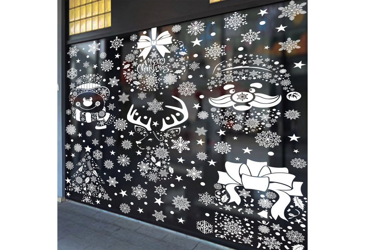 Thumbnail - YRIIOMO Sticker Selbsthaftende Weihnachtsfensteraufkleber aus PP Material –, (Vielseitige Designs für festliche Dekorati...