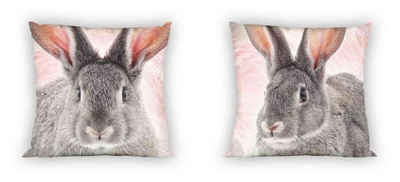 Faro Dekokissen »Kissen Kuschelkissen Dekokissen mit Hase Kaninchen 40 x 40 cm«