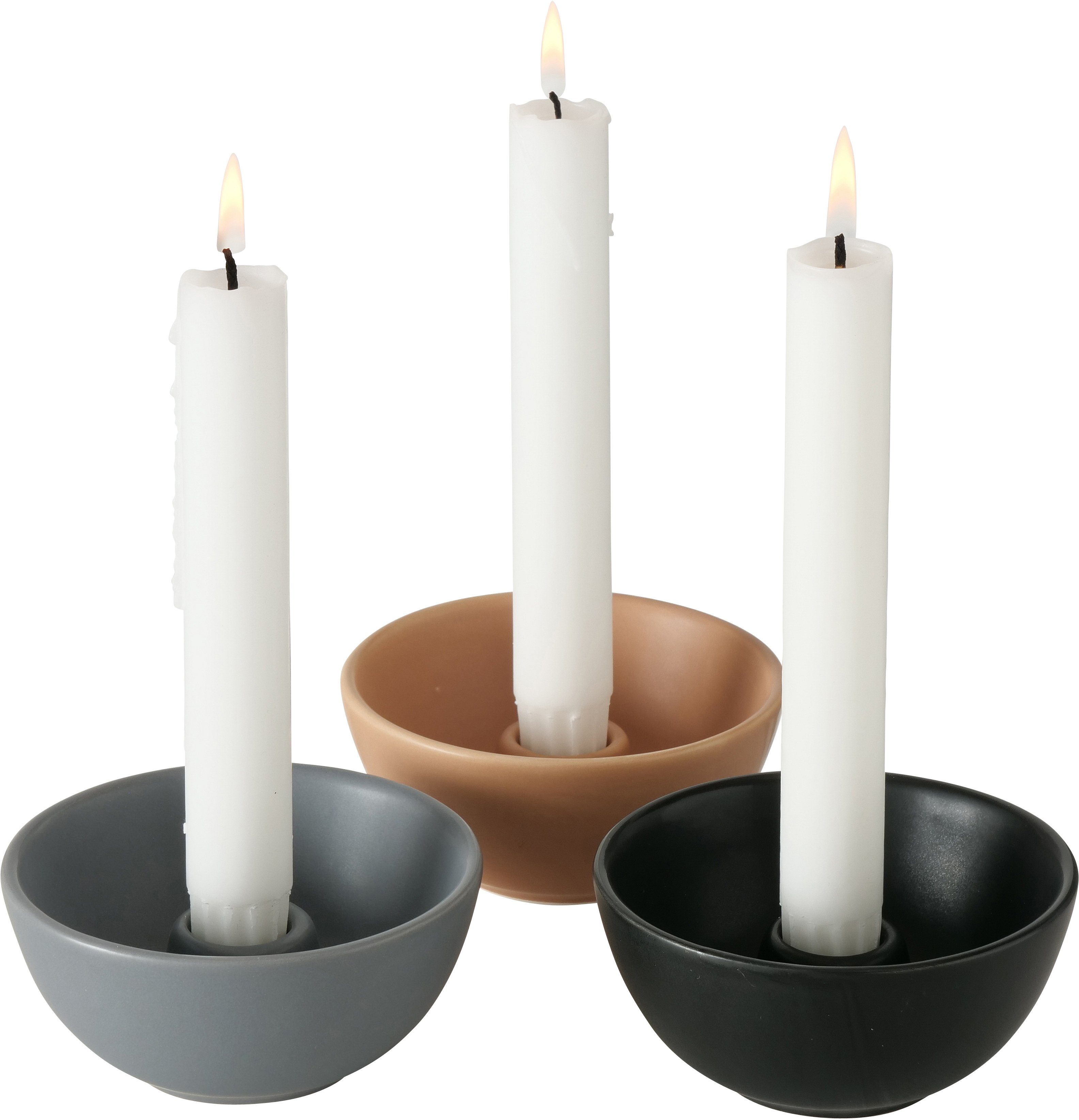 BOLTZE Kerzenleuchter Franyo (Set, 3 St), aus Stein | Kerzenständer
