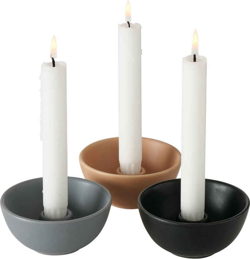 BOLTZE Kerzenleuchter »Franyo« (Set, 3 St), aus Stein
