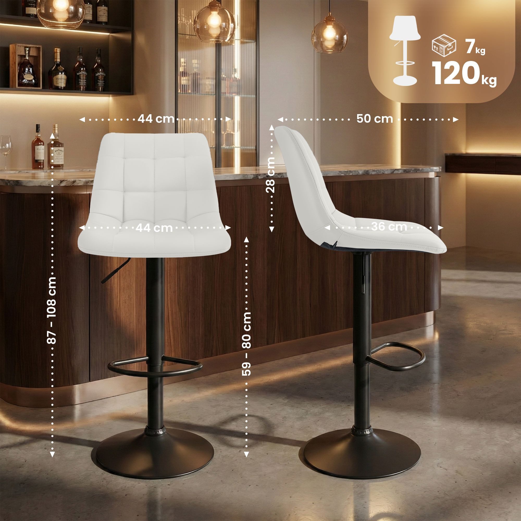 CLP Barhocker Mapun (1er, 1 St., 1er), höhenverstellbar, Bodenschoner