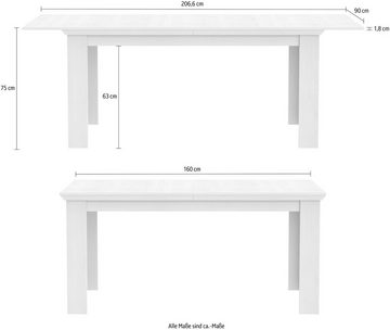 FORTE Esstisch, Ausziehbar von 160-206 cm
