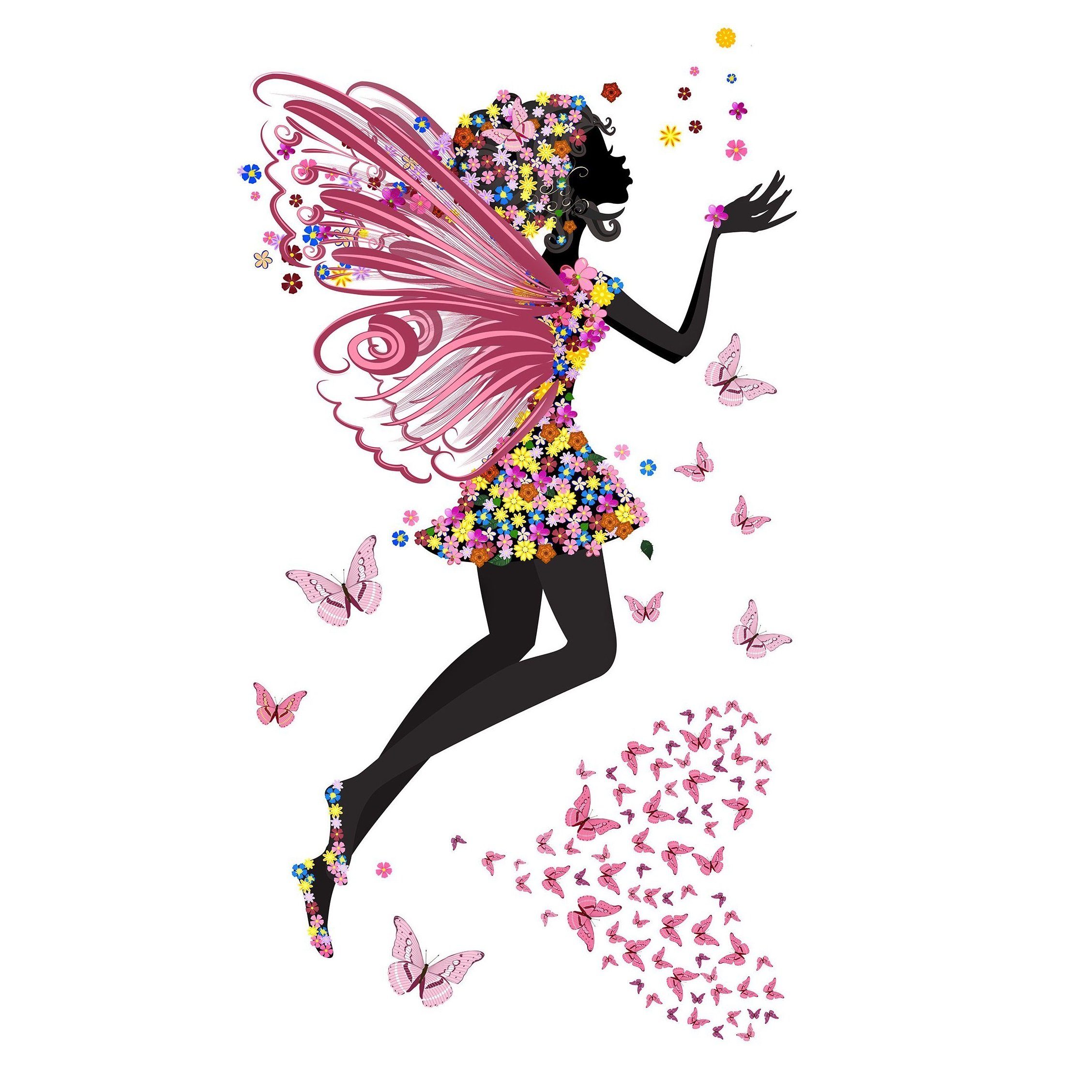 Wallarena Wandtattoo Kinderzimmer Mädchen Kinder Fee Wandsticker Wandtattoo Sticker, Super Geschenkidee Wandaufkleber Selbstklebend Aufkleber Wanddeko