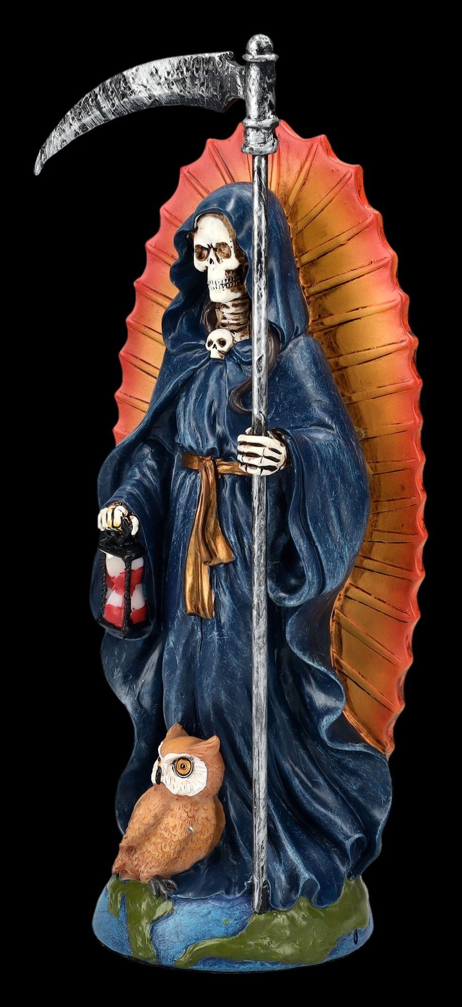 Figuren Shop GmbH Dekofigur Figur Reaper Fantasy blau - - Sensenmann Dekofigur Santa Muerte Gothic