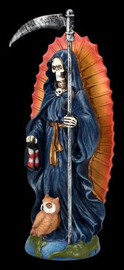 Figuren Shop GmbH Dekofigur Santa Muerte Figur - Sensenmann blau - Fantasy Gothic Dekofigur Reaper