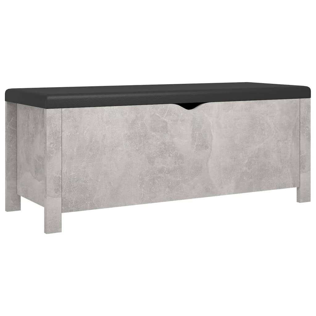 vidaXL Truhe Truhe Sitzbank mit Kissen Aufbewahrungstruhe Holztruhe Betongrau 105x4