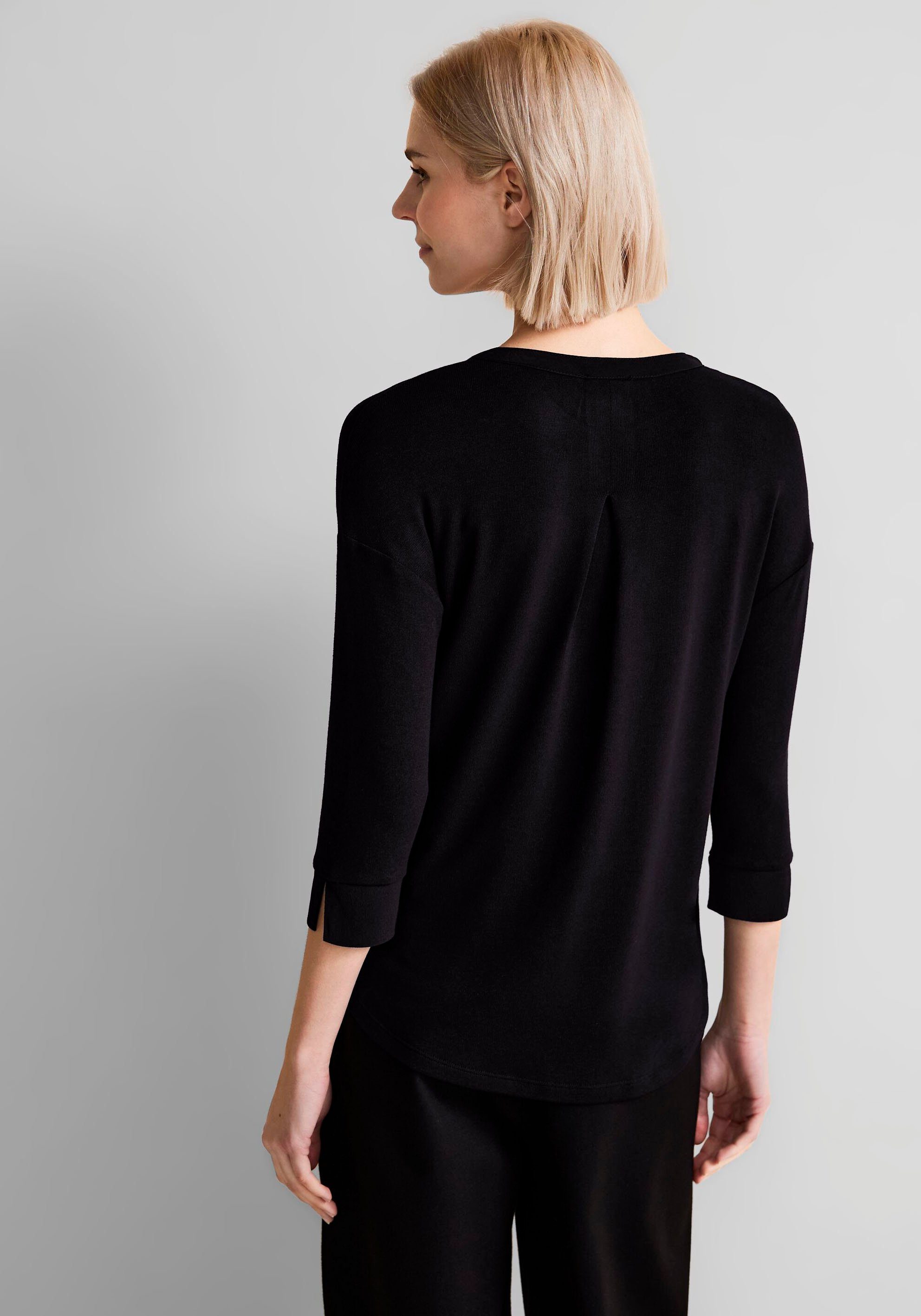 STREET ONE 3/4-Arm-Shirt mit V-Ausschnitt, 3/4-Arm-Shirt für Damen von Street  One