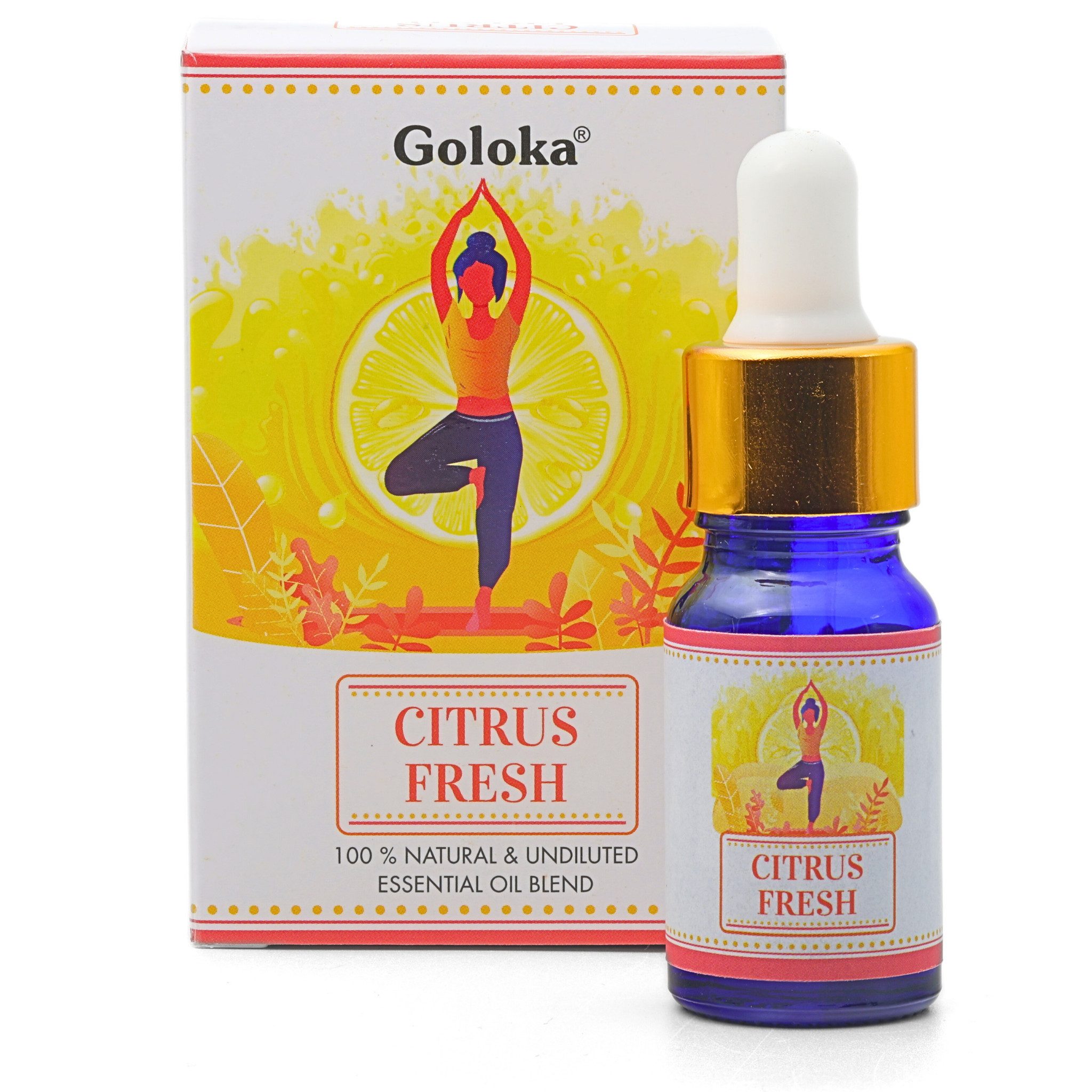 Goloka Duftöl Goloka Ätherisches Öl Mischung – 100% nat. Duftöl für Aromatherapie, Goloka ätherisches Öl Stress Nag Champa Citrus Fresh Satya