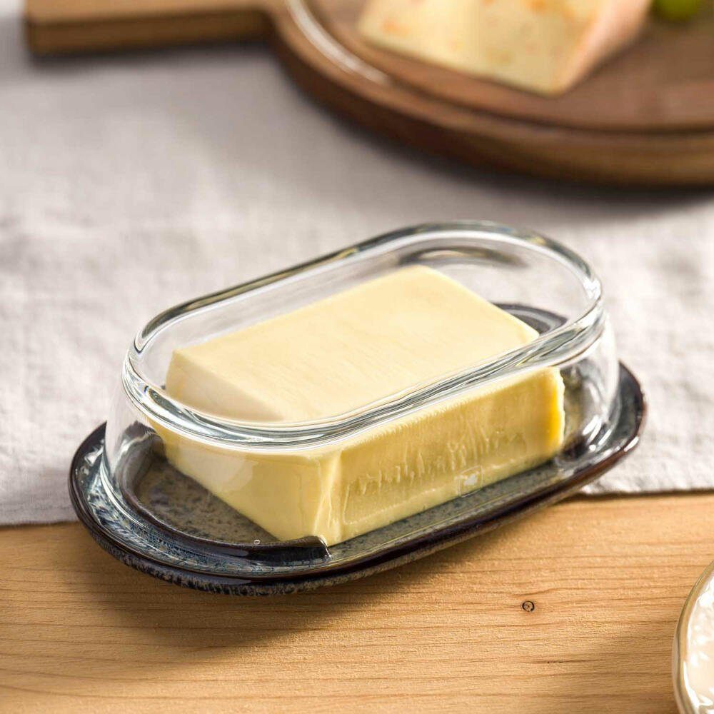 Butterdose LEONARDO Anthrazit, Materialmix Matera,