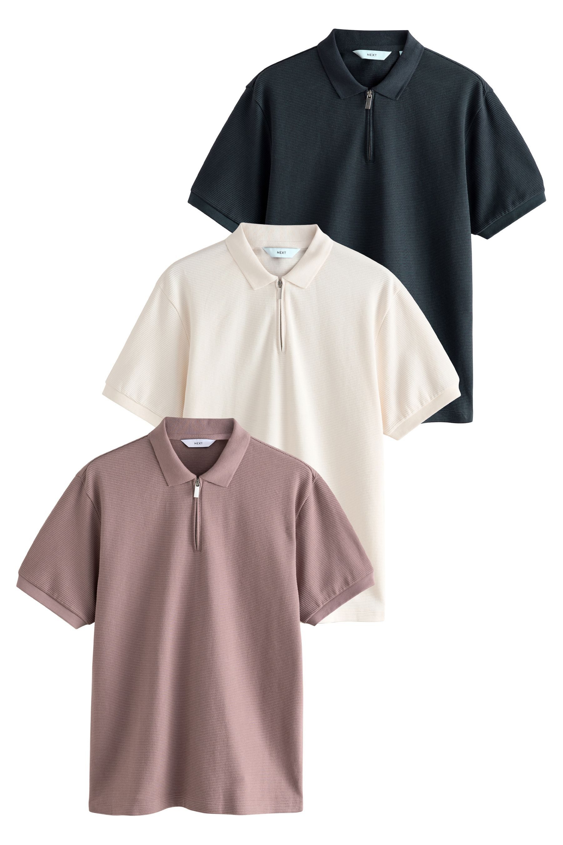 Next Poloshirt Strukturierte Relaxed Fit Poloshirts günstig online kaufen