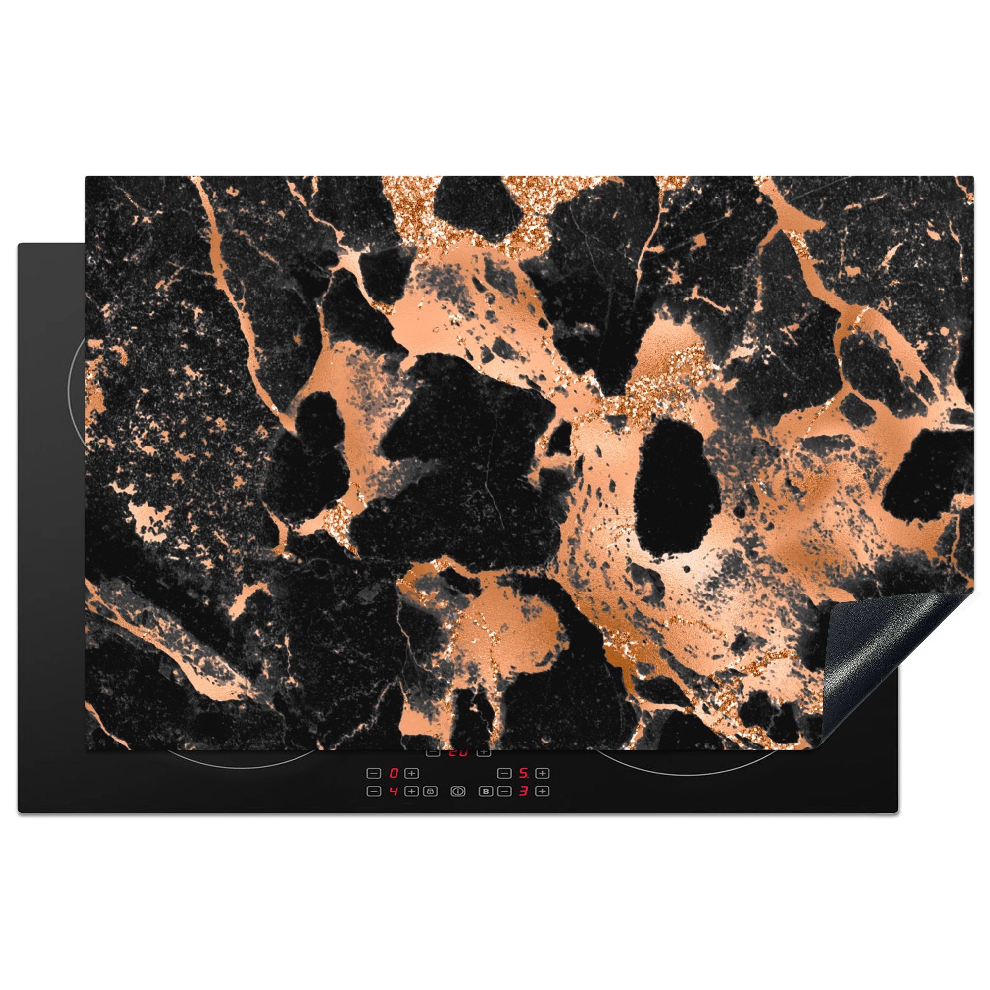 MuchoWow Herdblende-/Abdeckplatte Marmor - Stein - Luxus, Vinyl, (1 tlg), 81x52 cm, Induktionskochfeld Schutz für die küche, Ceranfeldabdeckung