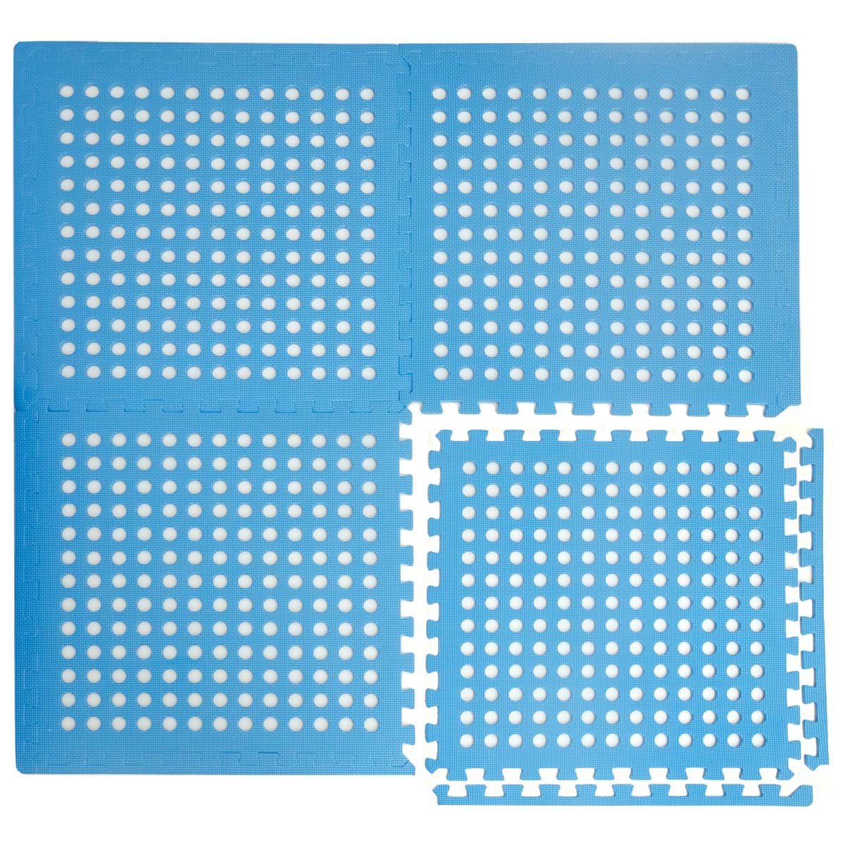 62x62cm Bodenmatte Blau Poolmatte, rutschfest EVA eyepower Stecksystem Gittermatte
