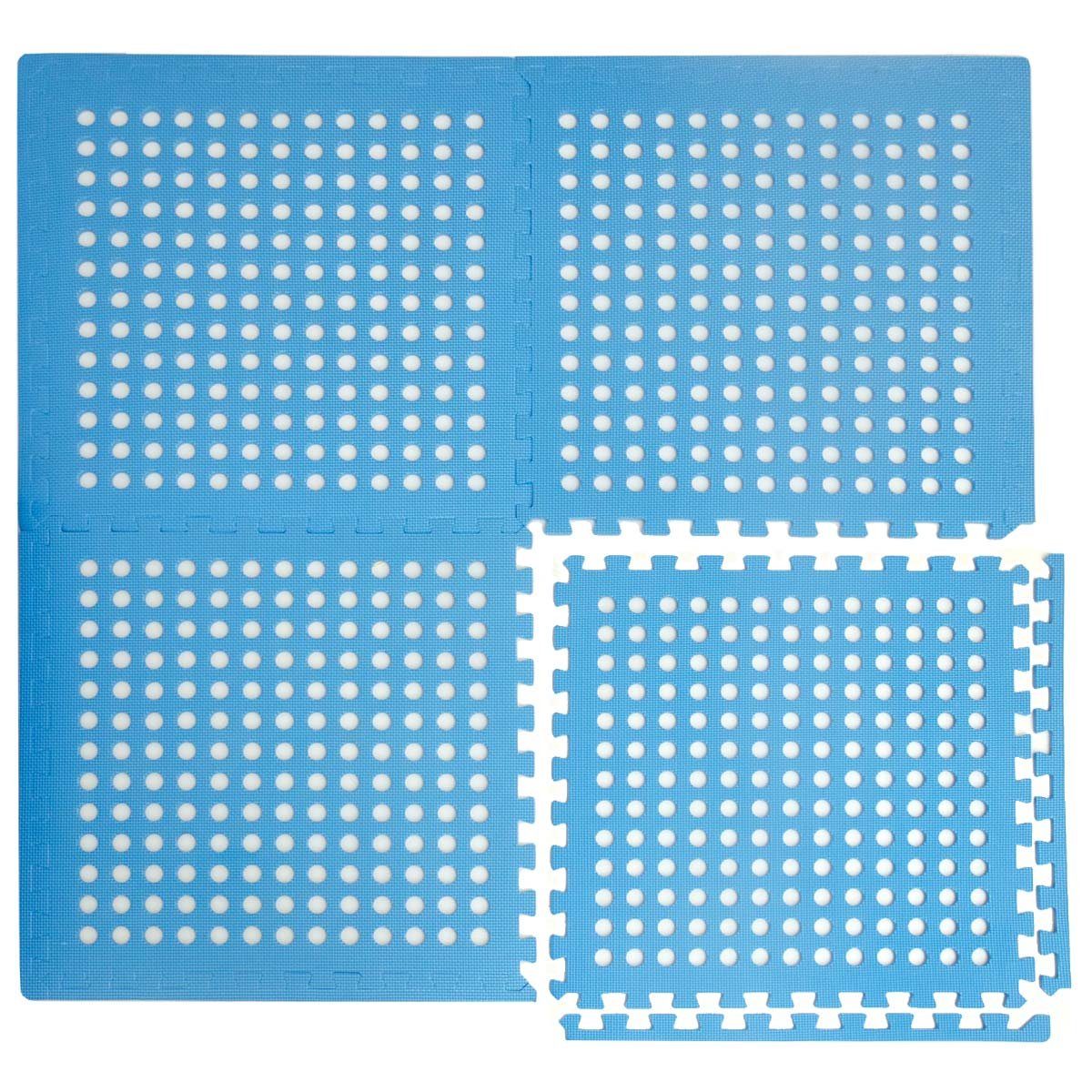 eyepower Pool-Bodenschutzfliese 1,59 m² Poolmatte aus 4 großen EVA Matten - Rutschfeste Poolunterlage, 1 cm dicke Bodenfliesen - 62 x 62 Unterlegmatten - Whirlpool Unterlage