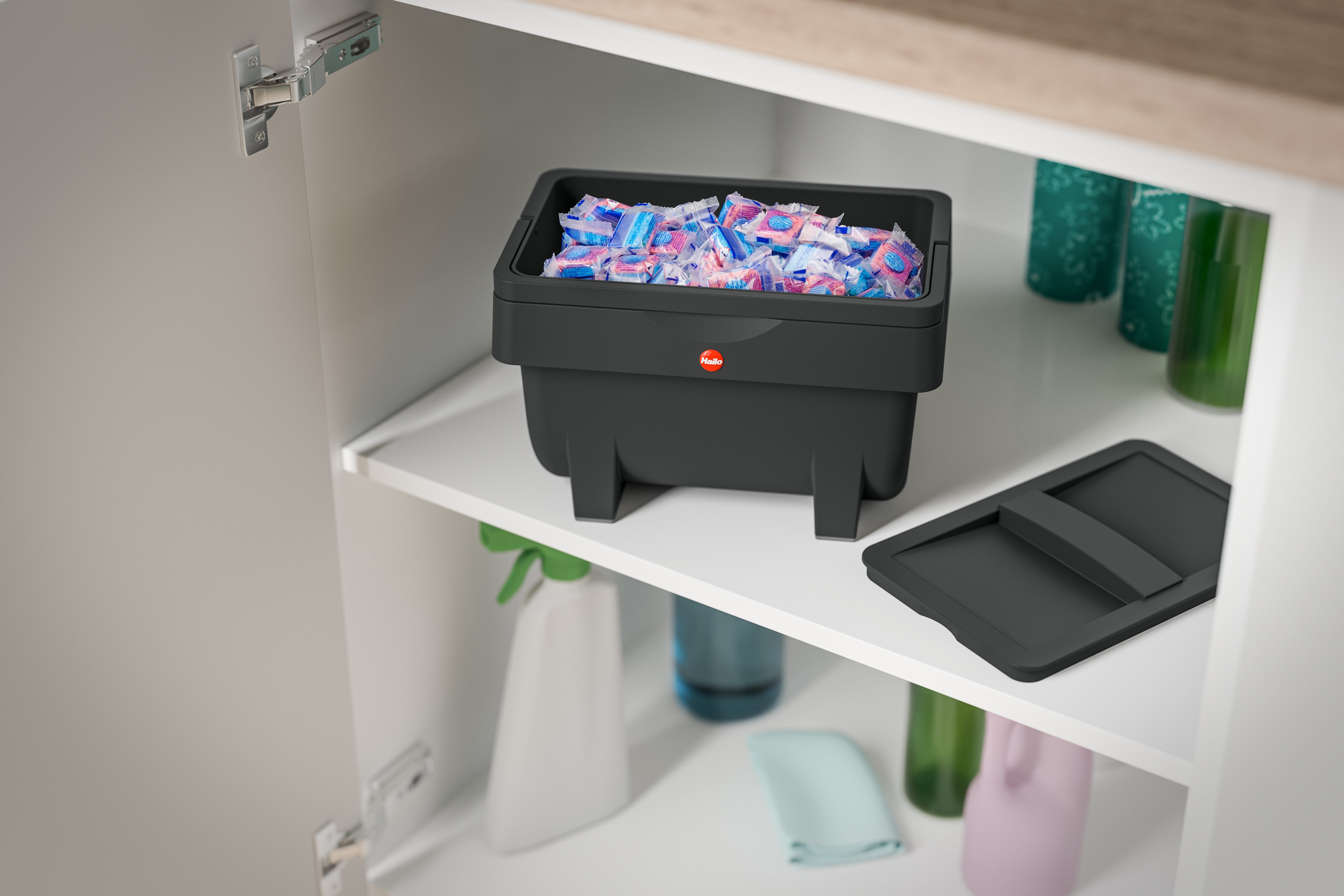 Hailo Biomülleimer ÖKOMINI S, Kunststoff, abnehmbarer Deckel, 4,1 Liter