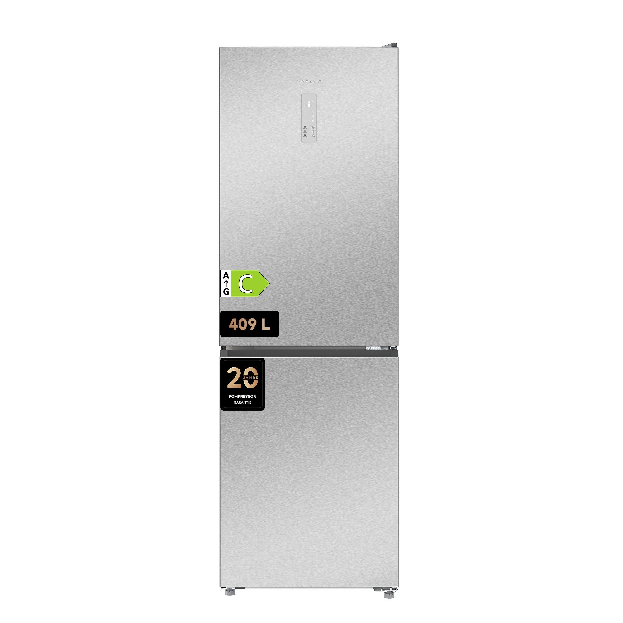 Dreame Kühl-/Gefrierkombination DRB400WMBCEU, 185 cm hoch, 59,5 cm breit, Viel Platz, Leise, Modernes Design