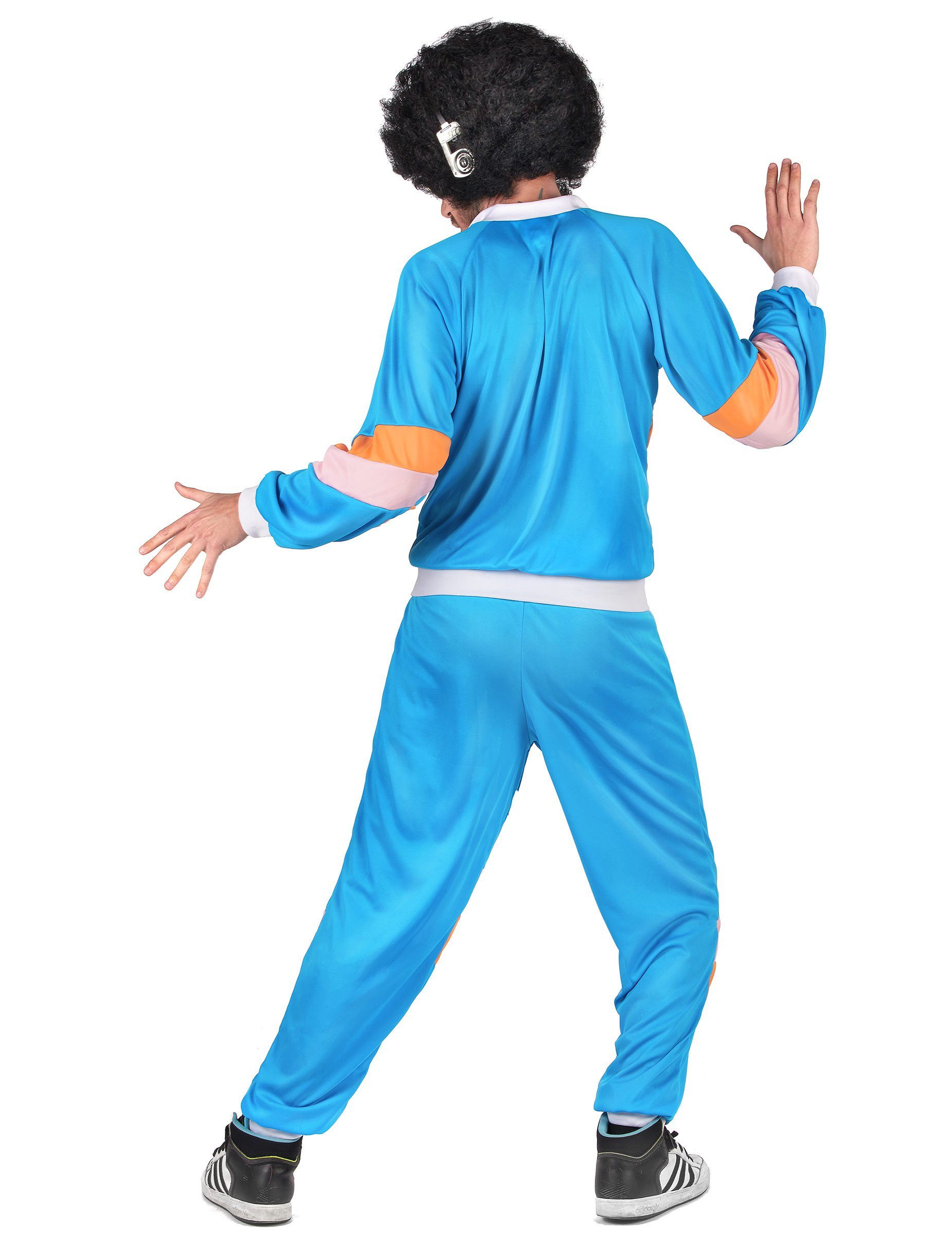 JADEO Kostüm Retro-Jogger-Kostüm für Erwachsene blau-orange-rosa