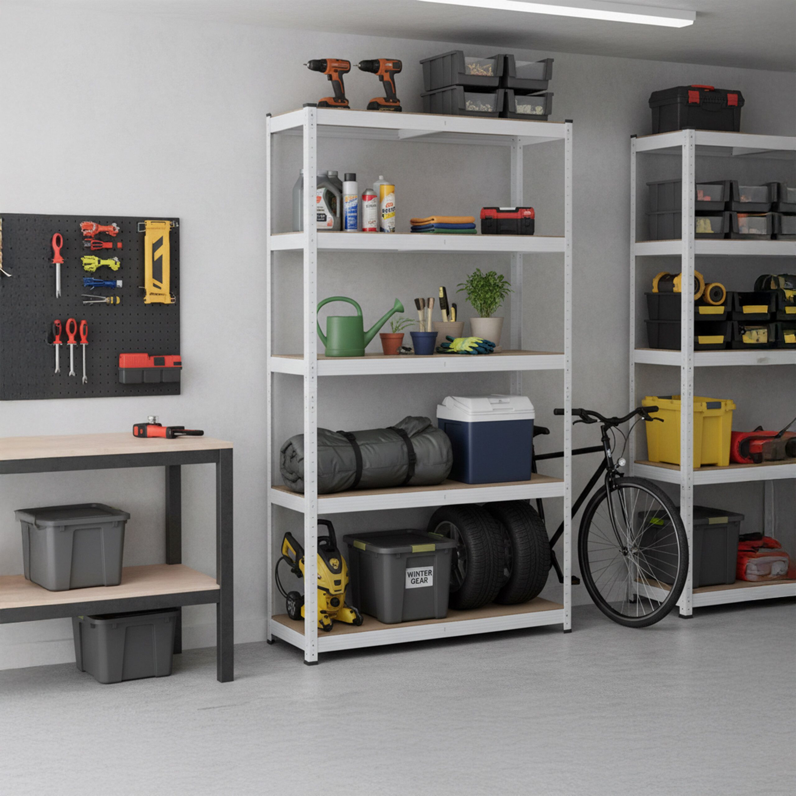 relaxdays Schwerlastregal Stahl 5 Ebene, 30 x 75 x 150 cm