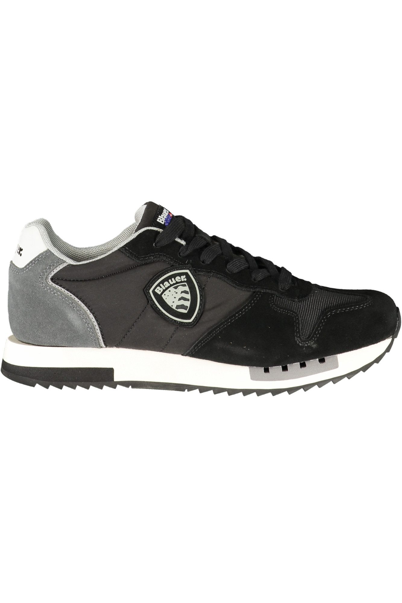 Blauer Sneaker Herrensportschuh Schwarz: Kontrastdetails &