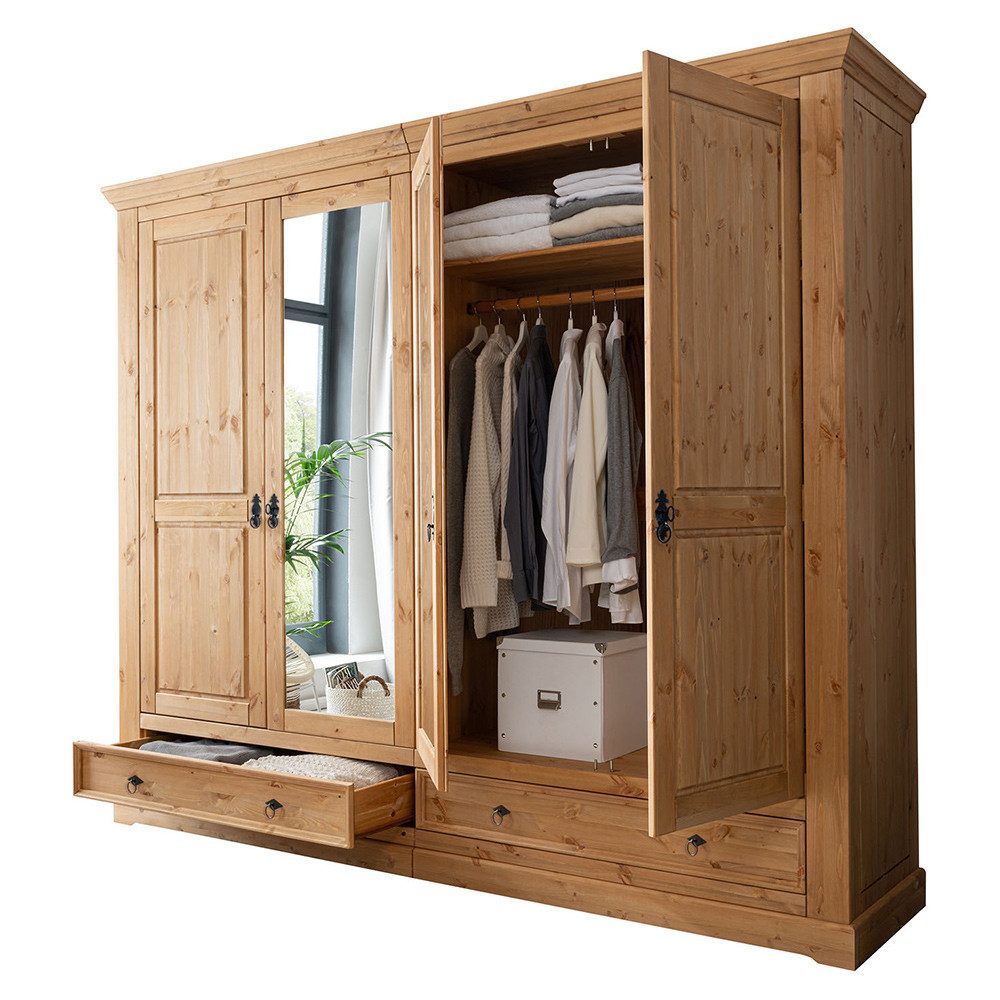 Lomadox Kleiderschrank STEINKJER-69 4-türig, 254cm breit, günstig online kaufen