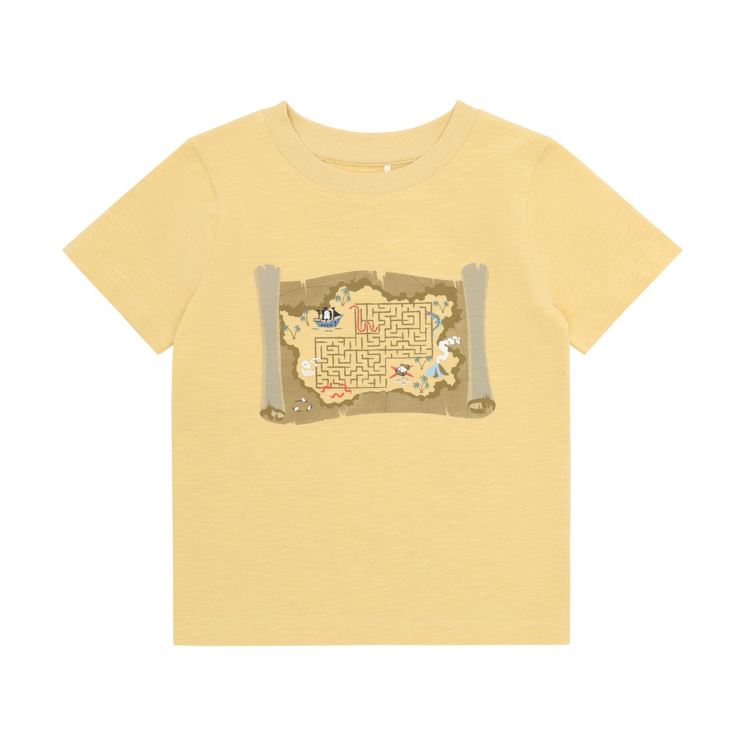 T-Shirt Jungen T-Shirt Baumwolle Kurzarm Schatzkarte Print