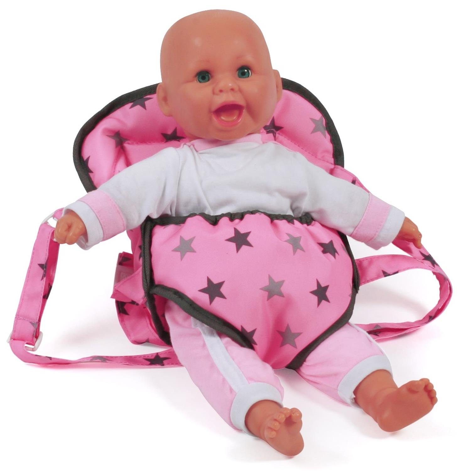 CHIC2000 Puppen Trage 782 83 Puppen-Tragegurt, Sternchen Grau