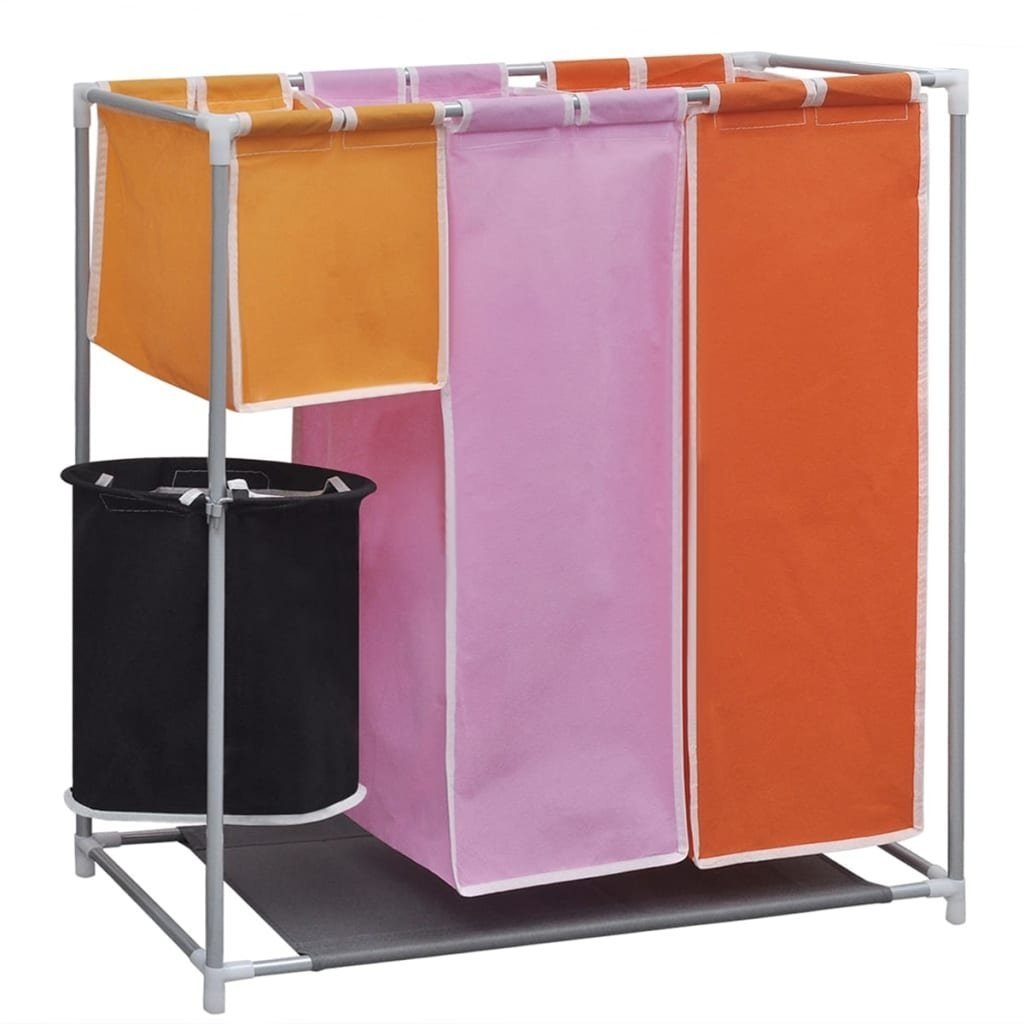 vidaXL Wäschesortierer aus Polyester in pink, orange (LxBxH: 70x30x80 cm)