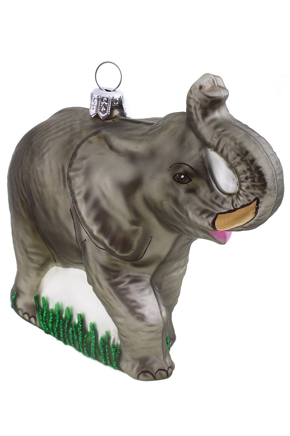 Dekohänger Weihnachtskontor - mundgeblasen handdekoriert - Hamburger Christbaumschmuck Elefant,