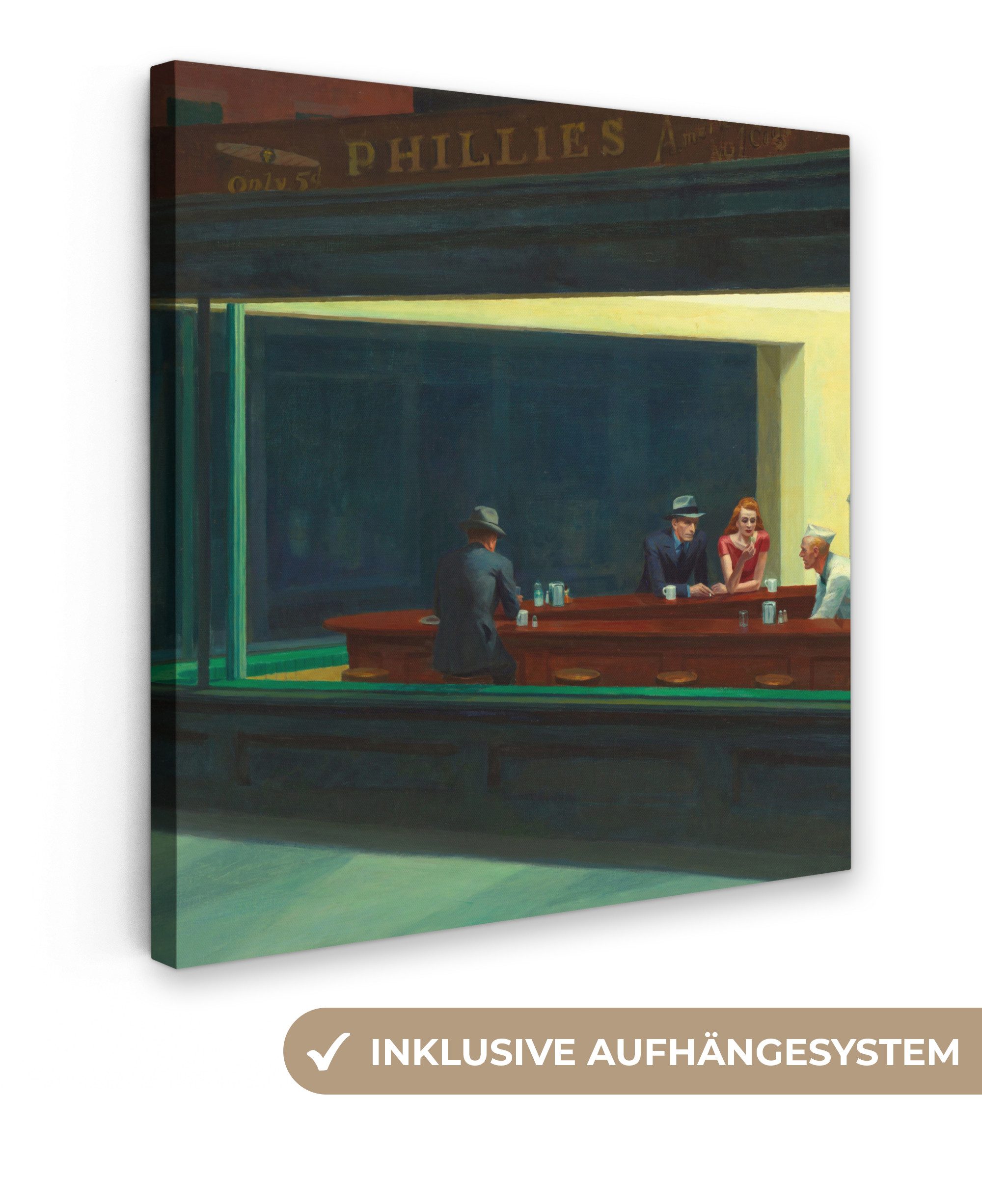 OneMillionCanvasses® Leinwandbild Nighthawks - Edward Hopper, günstig online kaufen