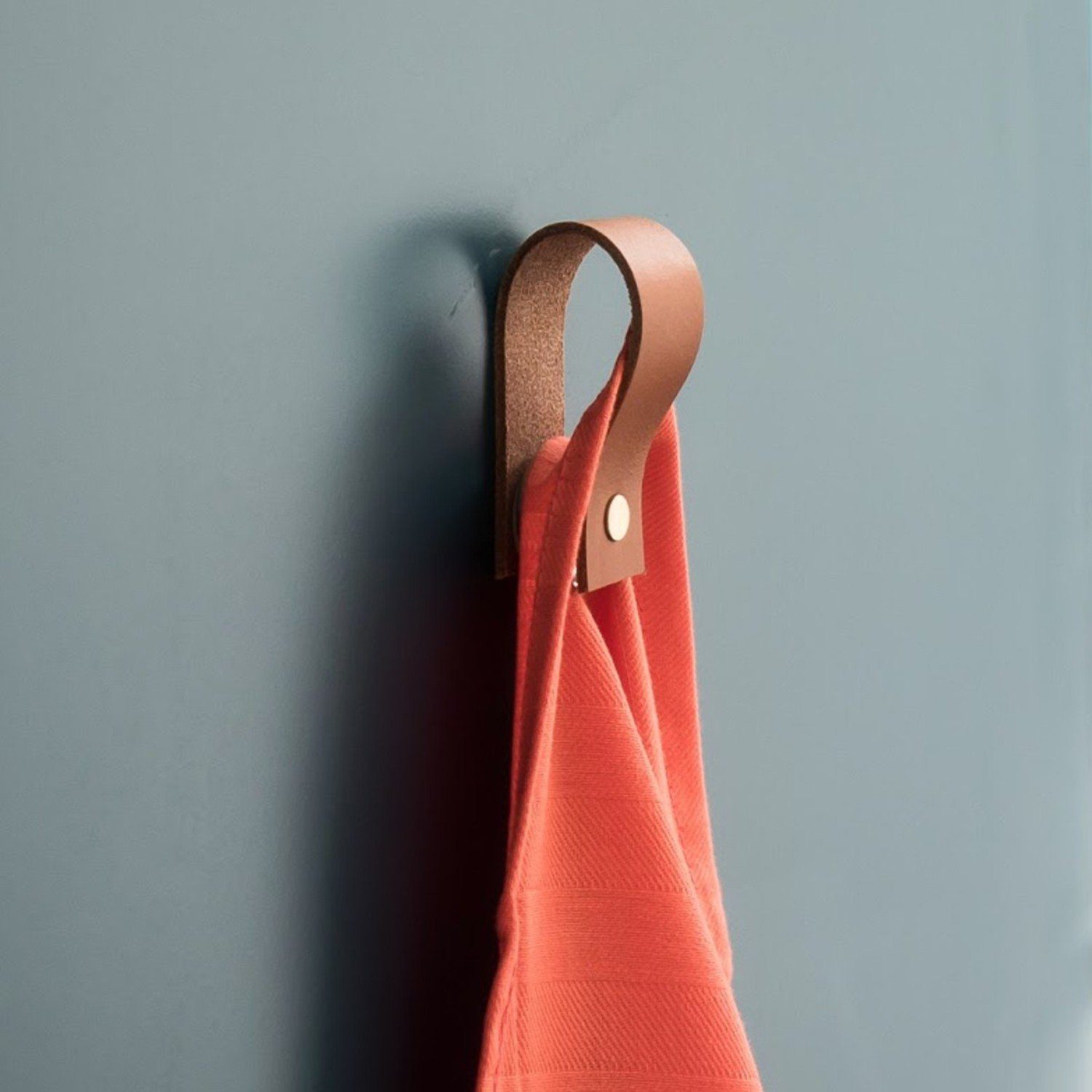 Handles and more Handtuchring Magnetschleife Handtuchhalter Leder taupe