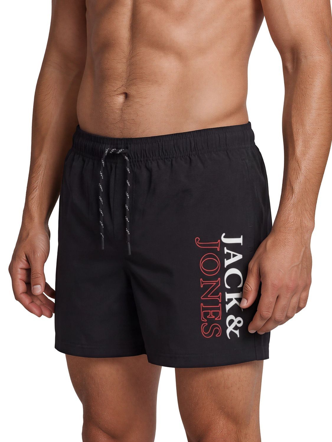 Jack & Jones Badeshorts Herren Badehose JPSTMAUI SWIM MIX SMU 2PK Regular Fit (2-St) Sportshorts mit Kordelzug