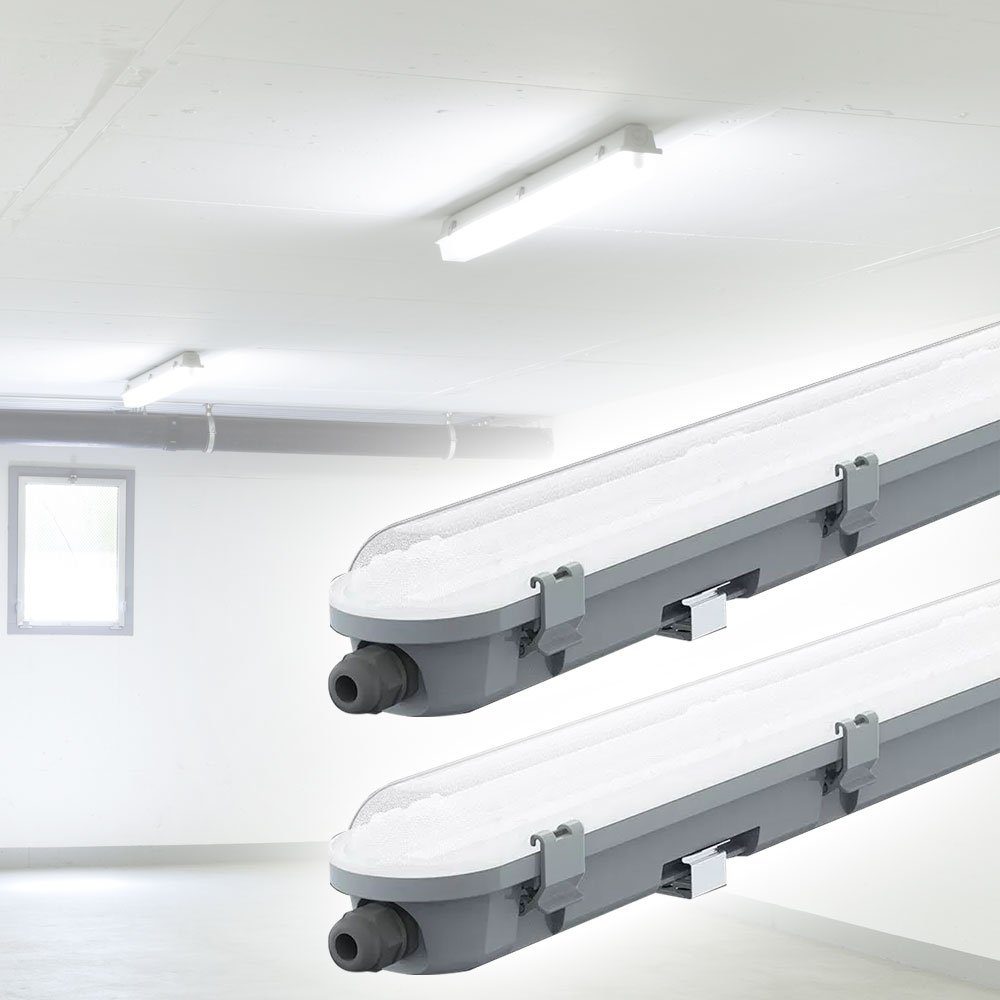 AußenDeckenleuchte, LED Feuchtraumleuchte kaltweiß LED Werkstatt Deckenleuchte 60 cm