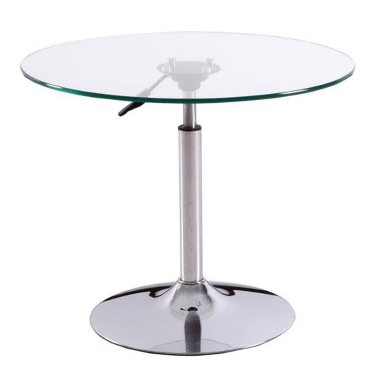 LuxusKollektion Bartisch Bartisch Glas Höhenverstellbar 70cm Transparent (1-St)