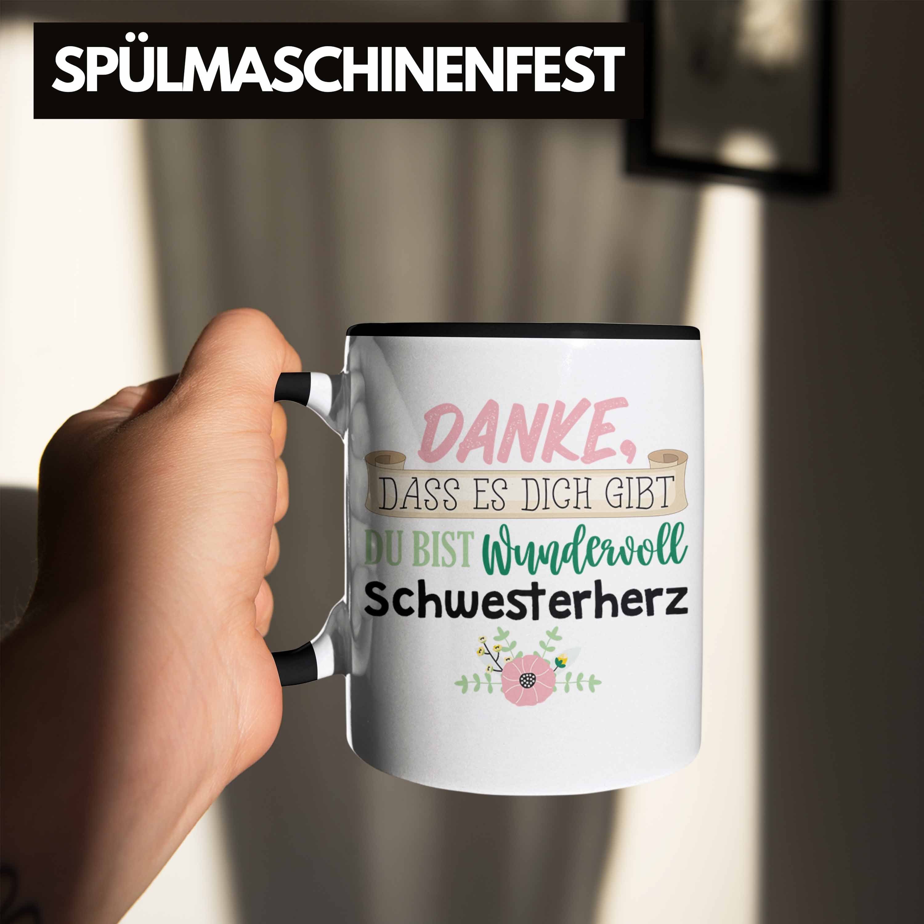 Danke, Geschenk Tasse Es Schwester Schwesterherz Geburtstag Tasse Trendation Spruch Dich Trendation Schwarz Gibt Lustiger Schwester Dass -