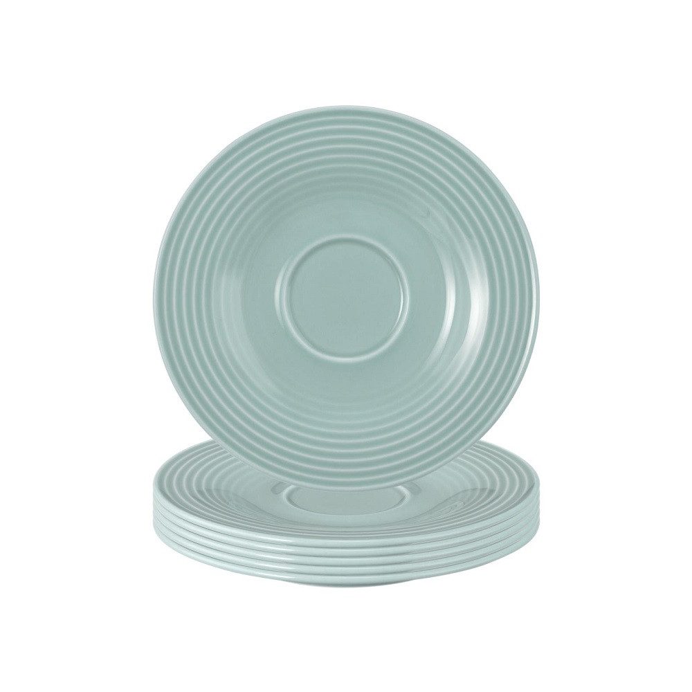 Seltmann Weiden Espressotasse Seltmann Weiden Beat Arktisblau Kombi-Untertasse 13,5 cm 6er Set, Porzellan