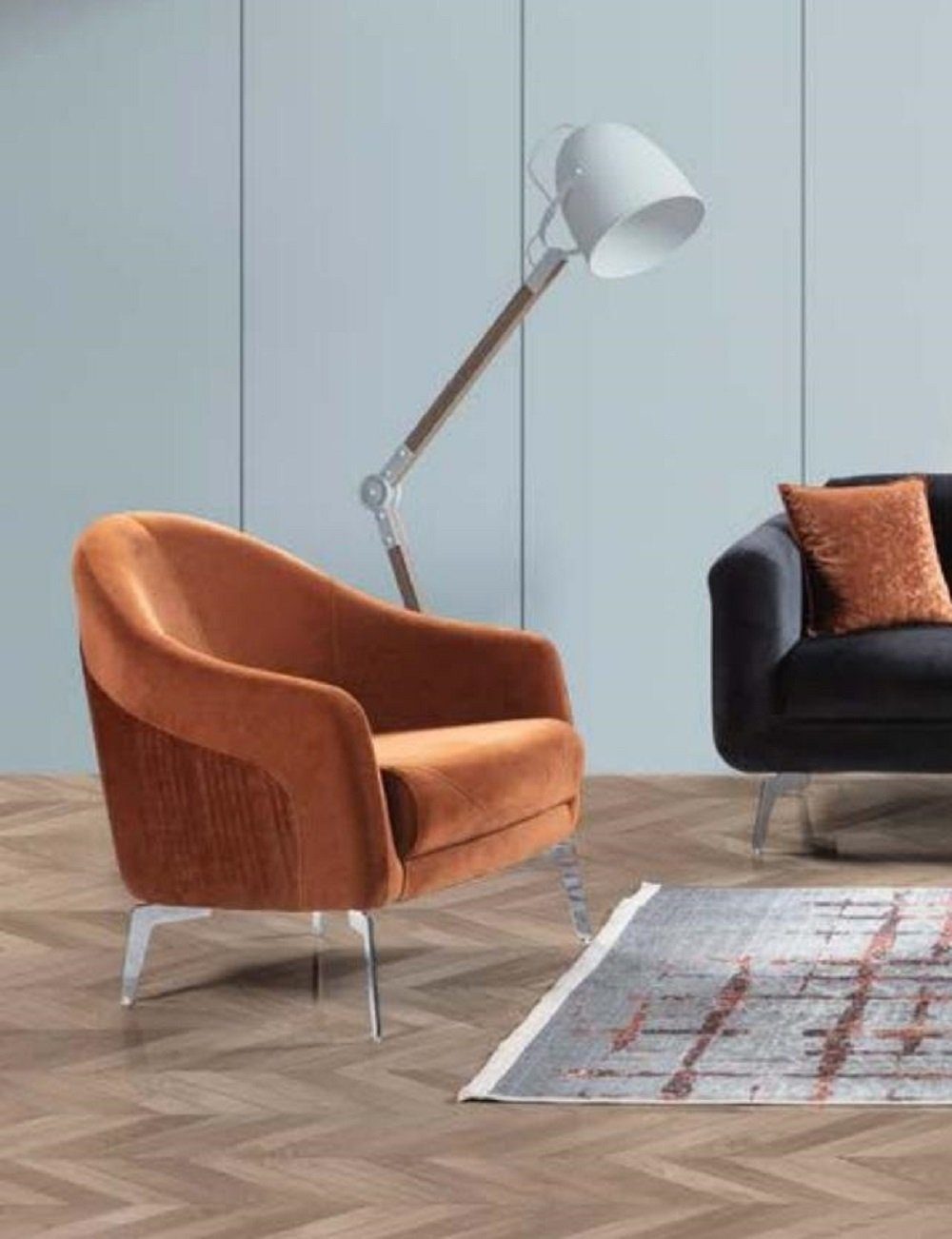 JVmoebel Sessel Einsitzer Sessel Luxus 1 Sitzer Polster Sitz Design Textil Modern
