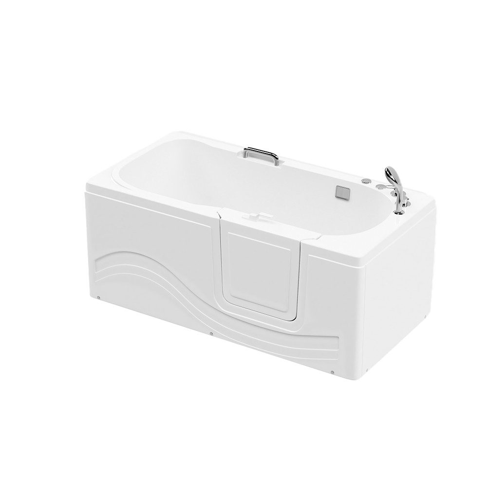 HOME DELUXE Badewanne Seniorenbadewanne VITAL, 153 x 76 x 64 cm, integrierte Tür & Whirlpoolfunktion