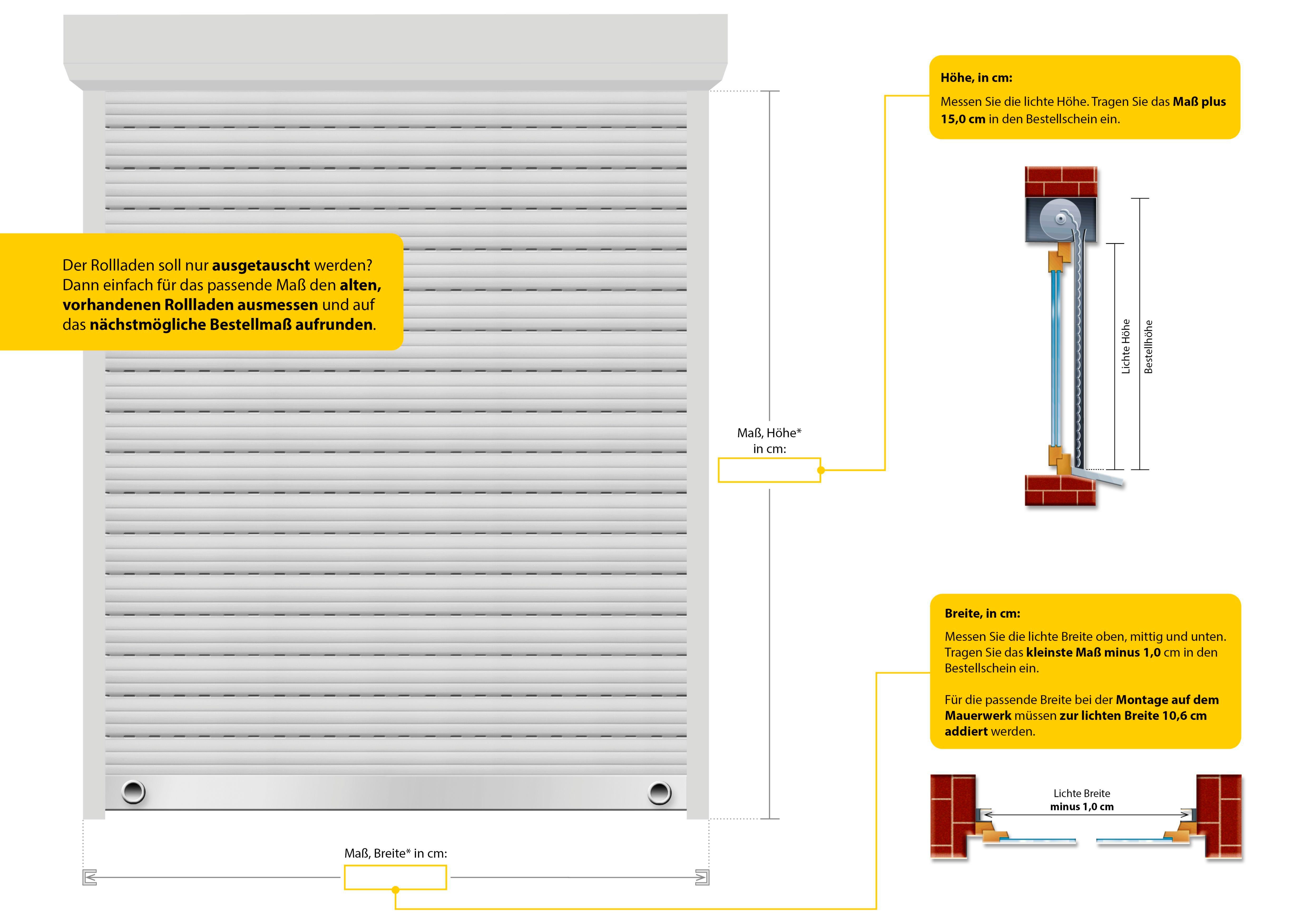 SCHELLENBERG Rollladenpanzer Set für Fenster, Maxi System für 60 mm Stahlrohrwelle, PVC Jalousie, in verschiedenen Größen erhältlich, grau
