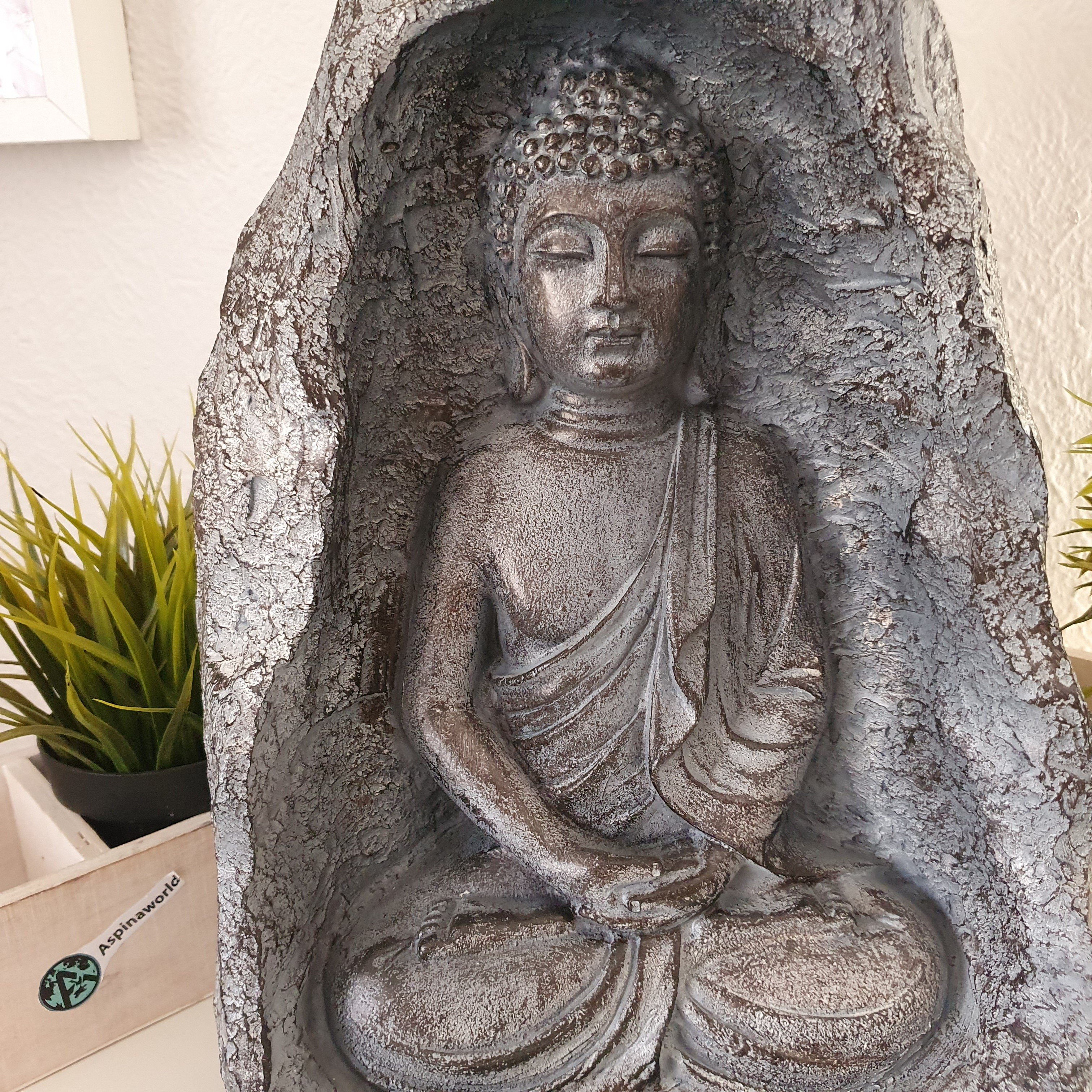 36 Thai Buddha Aspinaworld Figur im sitzend cm Stein Dekofigur