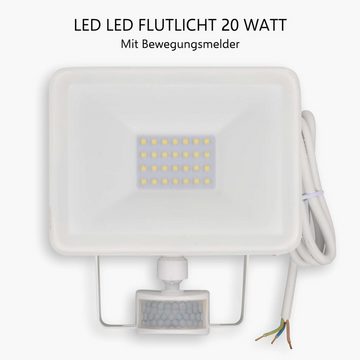 Elro LED Wandstrahler LF60, LED fest integriert, Tageslichtweiß, LED-Strahler, Bewegungsmelder, Wasserdicht, Frostbeständig