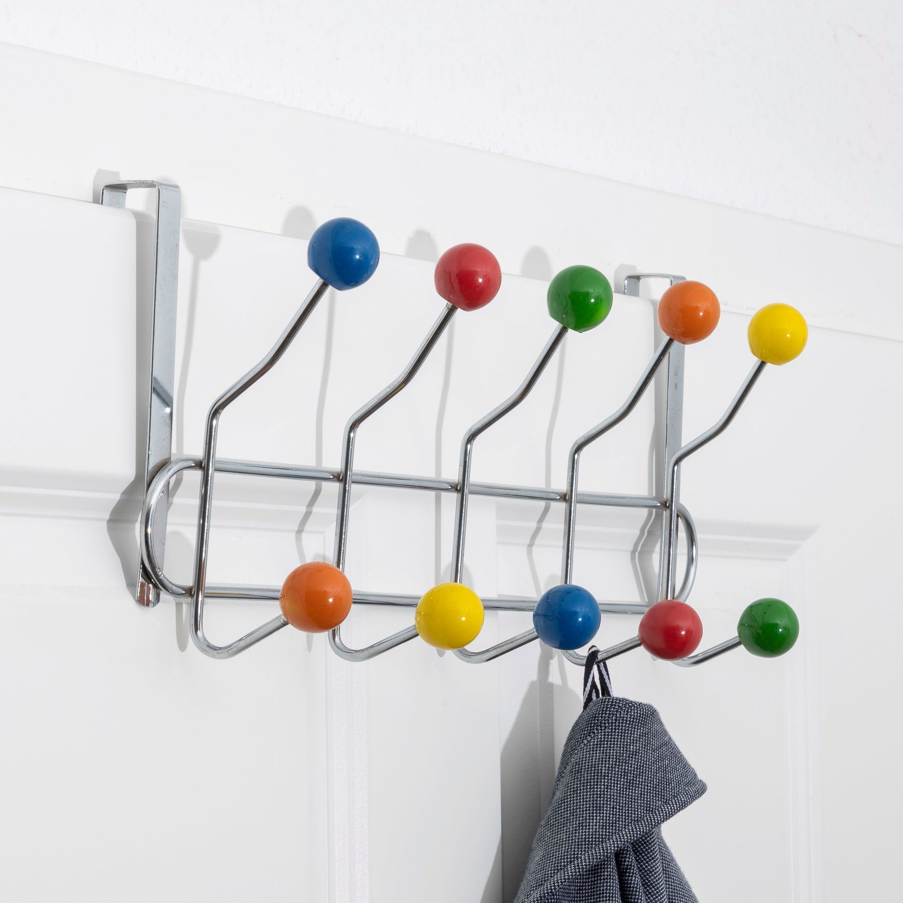 Haushalt International Türhaken Türhakenleiste mit 10 bunten Haken Maße: ca günstig online kaufen