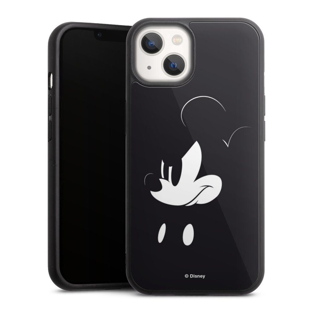 DeinDesign Handyhülle Mickey Mouse Offizielles Lizenzprodukt Disney Mickey Mouse - Mad, Apple iPhone 13 Gallery Case Glas Hülle Schutzhülle 9H Gehärtetes Glas