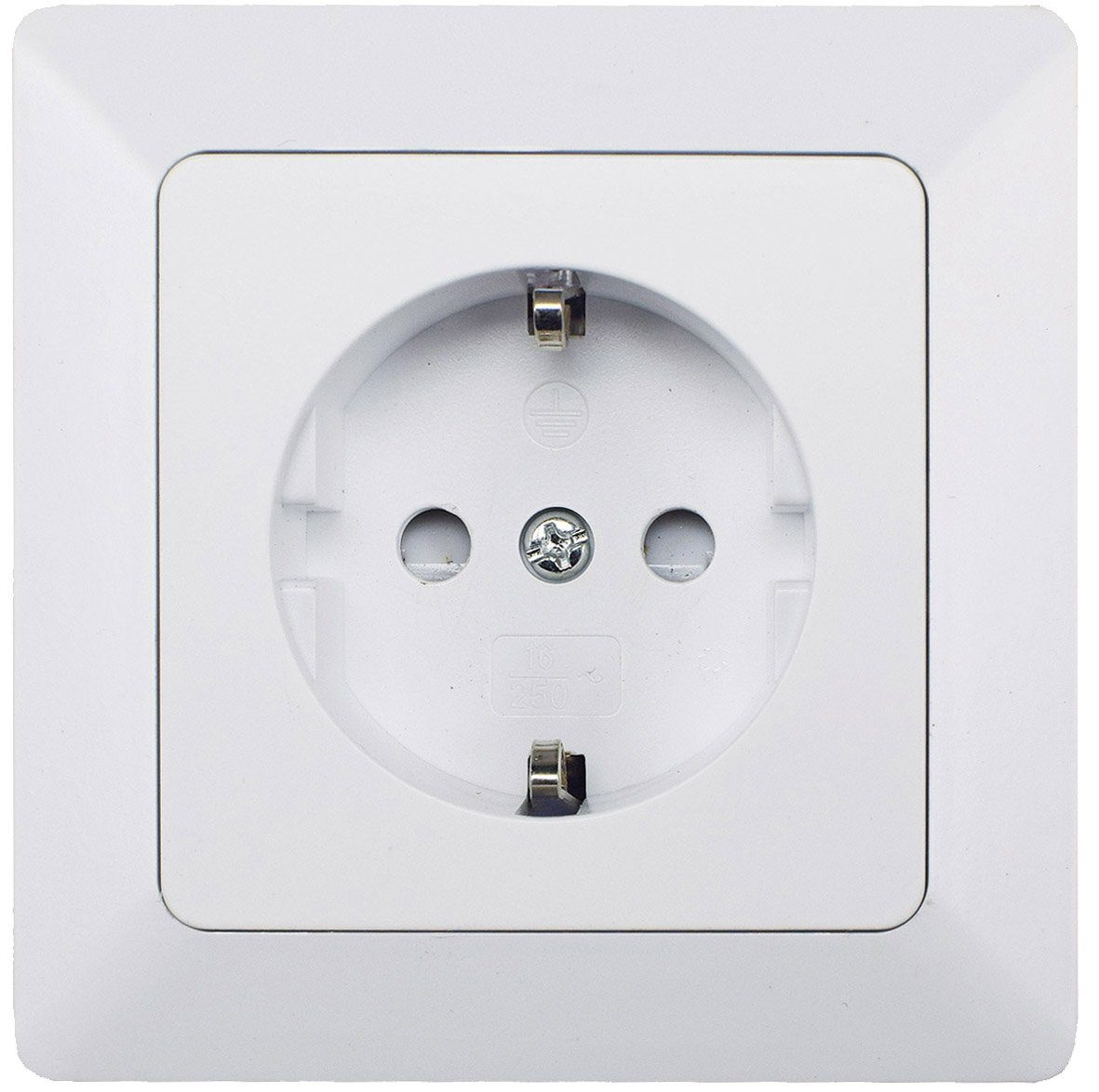 ChiliTec Steckdose MILOS Schutzkontakt-Steckdose 250V~/ 16A, inkl. Rahmen, Klemmanschluss
