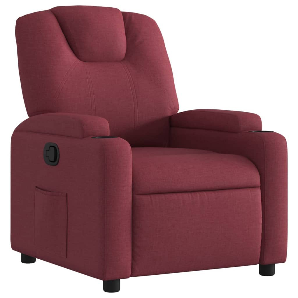 furnicato Relaxsessel Weinrot 74x88x97 cm mit manueller Liegefunktion