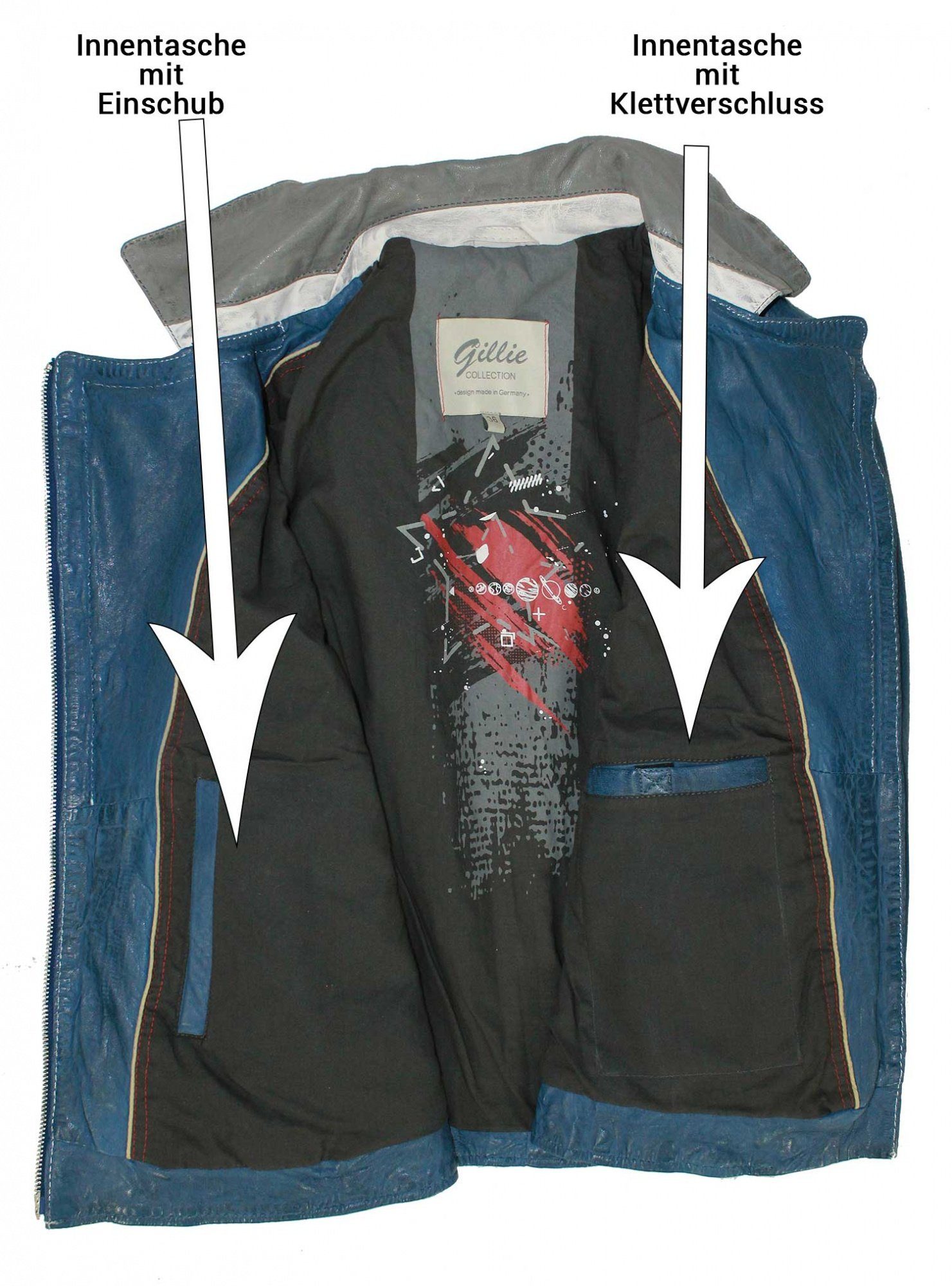 Lederjacken24 Lederjacke Damen Lederjacke Bikerjacke Lammnappa blau