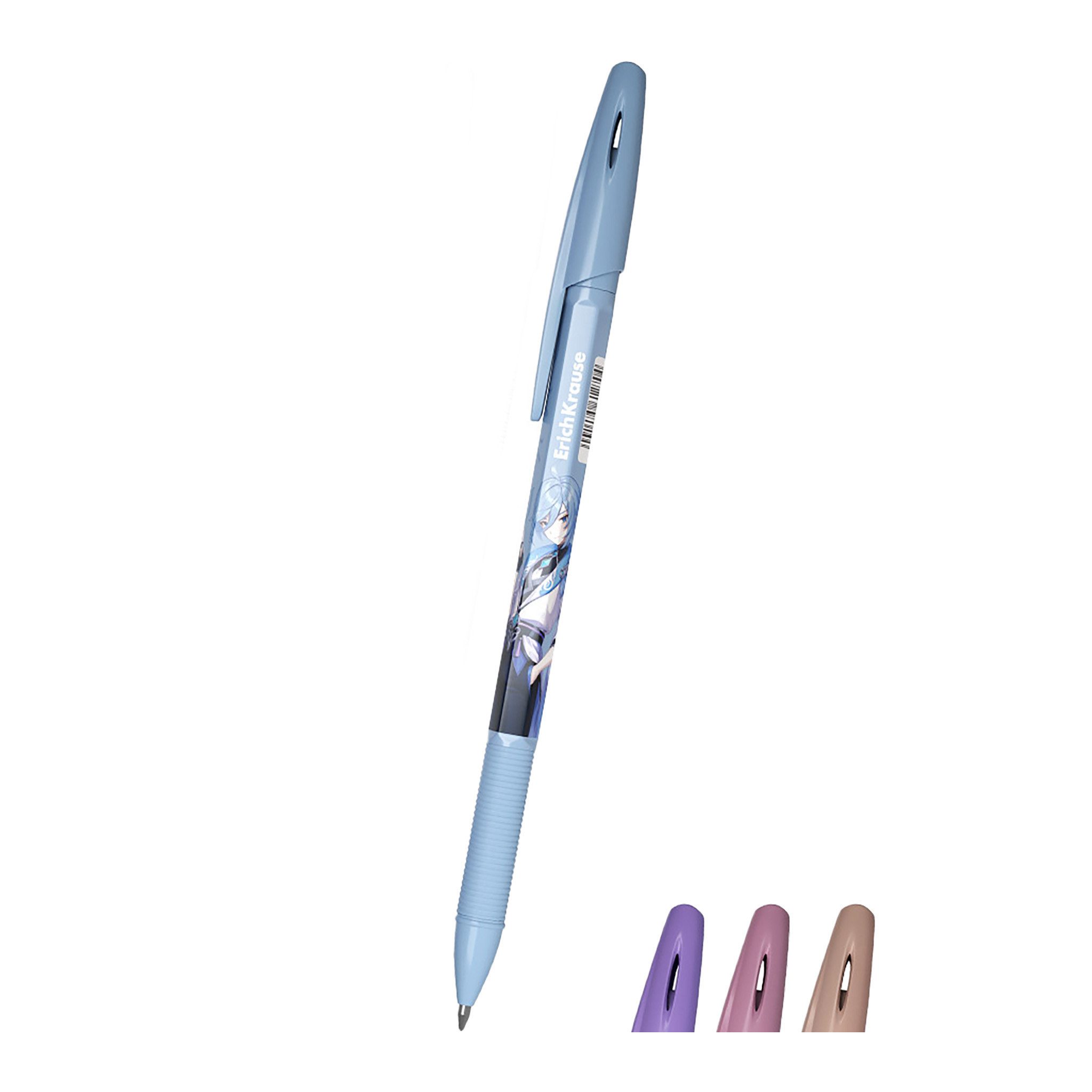 Erich Krause Kugelschreiber, Kugelschreiber R-301 Manga 0,35mm mit Gummigriff 1 Stück sortiert Blau
