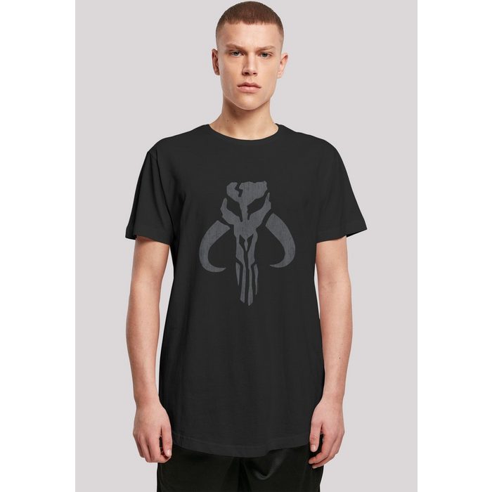 F4NT4STIC T-Shirt Long Cut T Shirt 'Star Wars Mandalorian Banther Skull' Herren Premium Merch Lang Longshirt Bedruckt