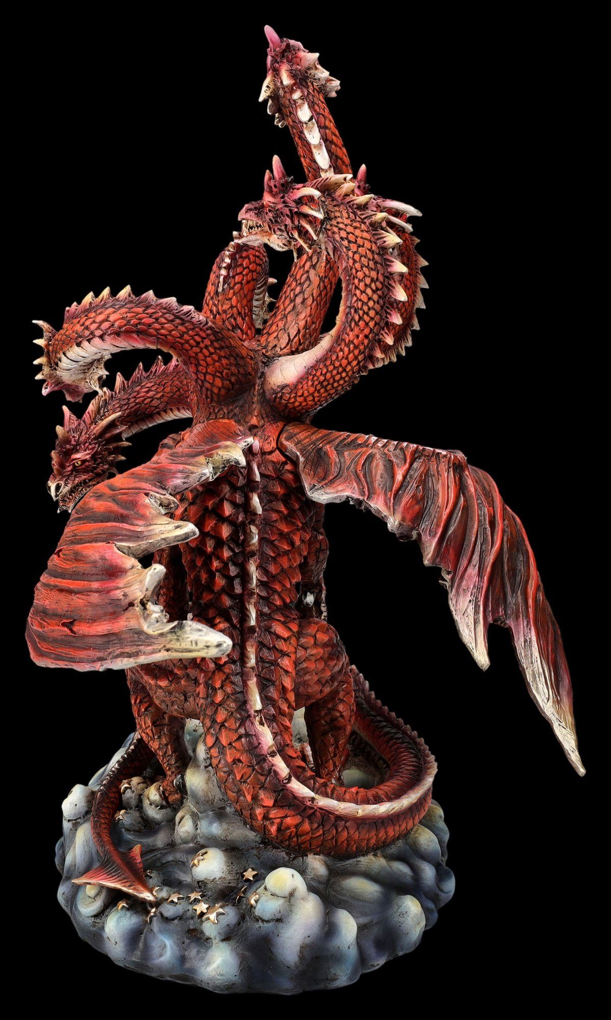 Dekofigur Drachen Deko Shop sieben GmbH - Fantasy Figur mit Dekofigur Hydra Figuren Rote Köpfen -