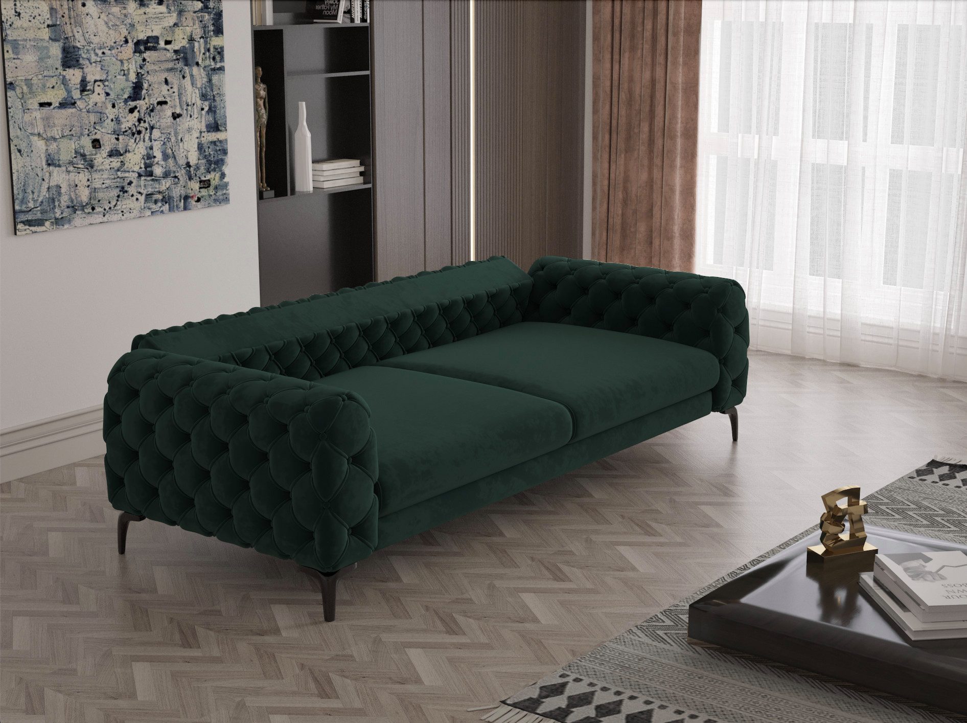 Möbeldreams Chesterfield-Sofa Sofa-Set Lina / Bettfunktion / Chesterfield-Design