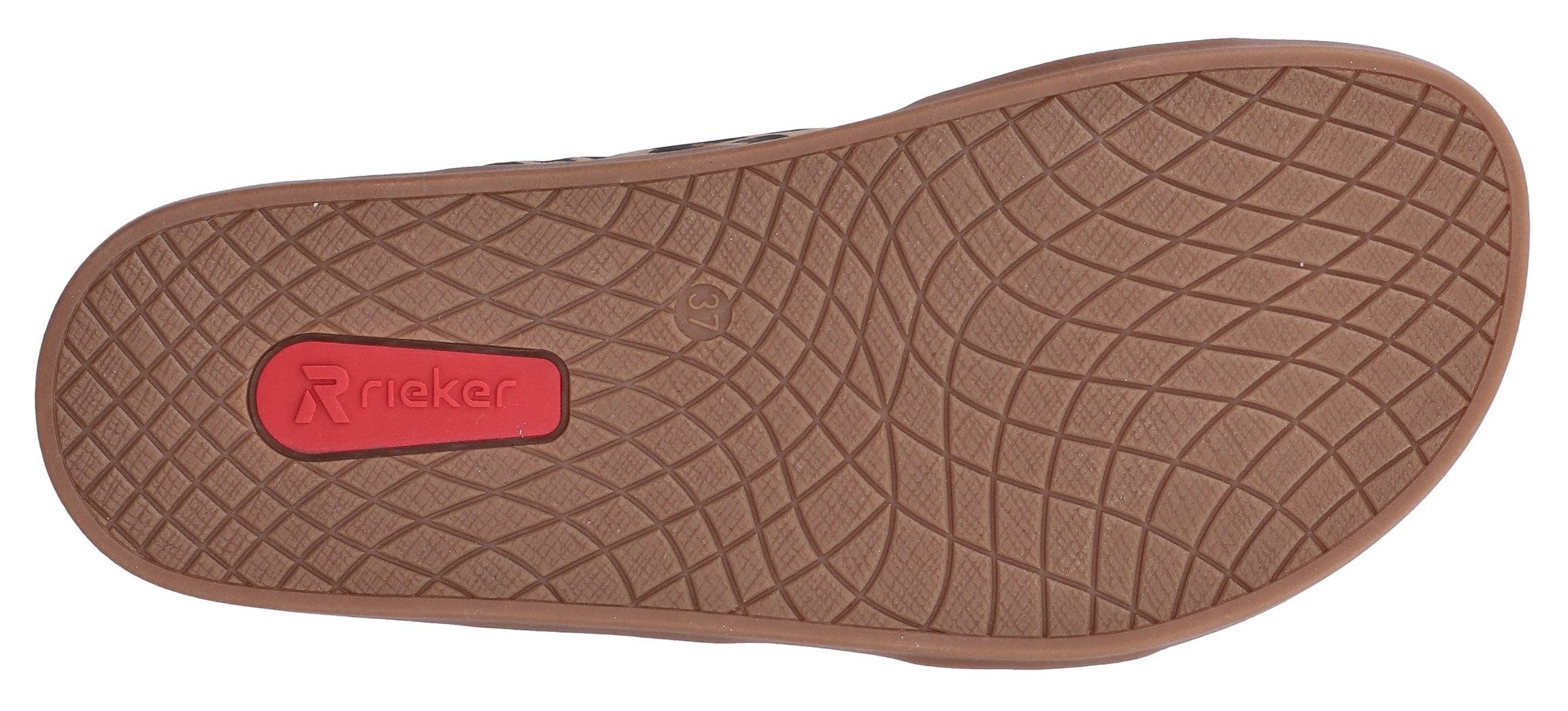 Rieker Pantolette Sommerschuh, Strandschuh, Urlaubsschuh in Leo-Optik
