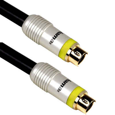 Hama 10m S-Video Kabel Anschlusskabel S-VHS SVHS Video-Kabel, S-Video, Keine (1000 cm), Home Theatre, 4-pol DIN, Stecker vergoldet, für TV, Beamer, PC etc